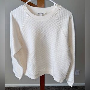 Workshop Republic Clothing Cream Quilted Sweatshirt Size S NWT